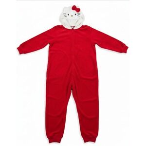 Sanrio Hello Kitty Red Fleece Hooded Onesie Pajamas Size 1X NWT One Size Cozy